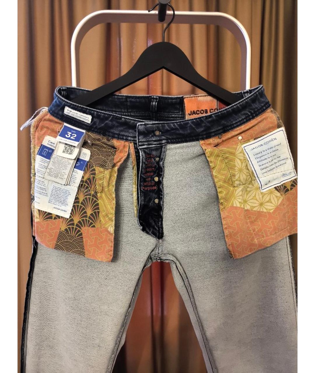 JACOB COHEN Синие хлопковые прямые джинсы, фото 5