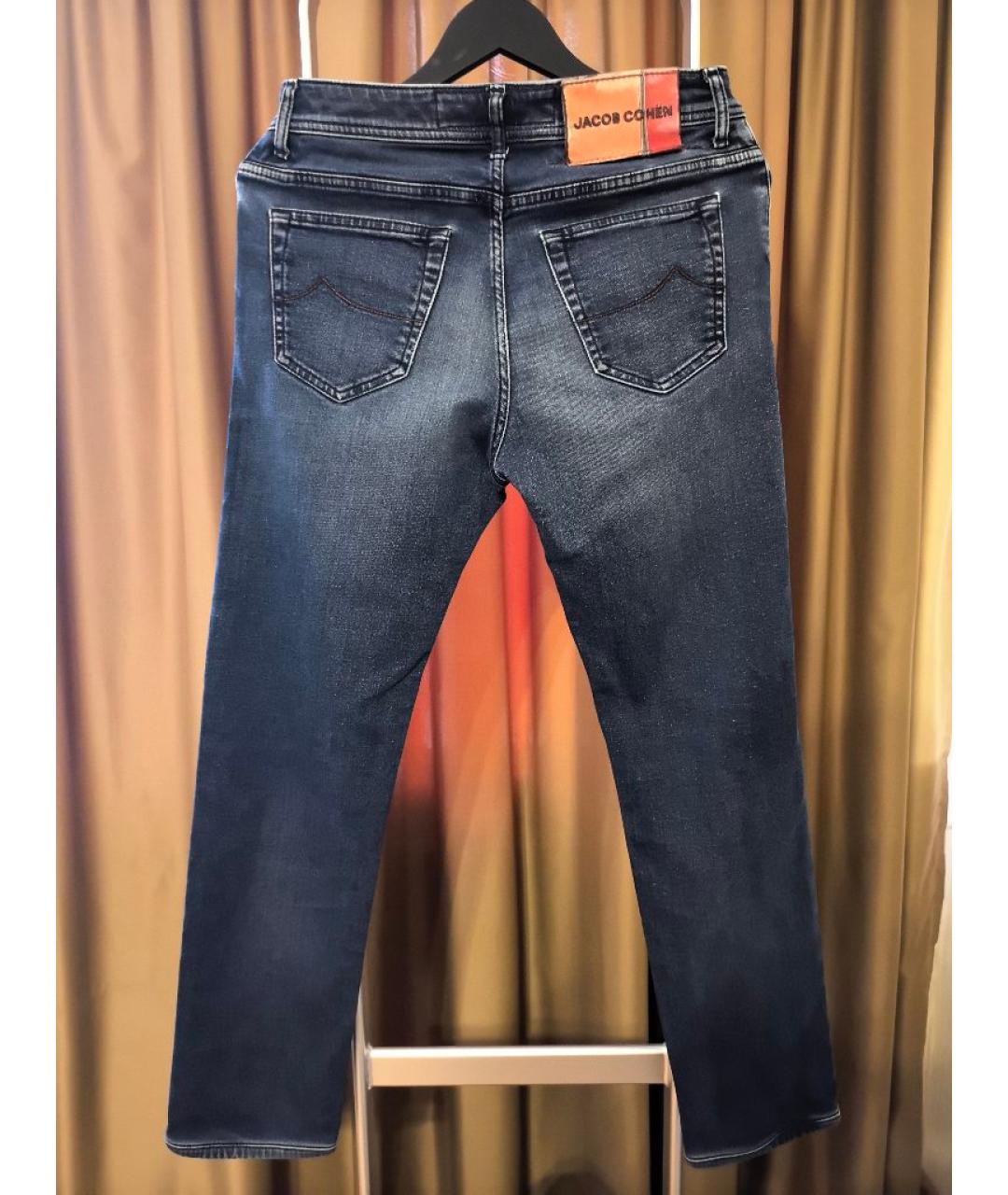 JACOB COHEN Синие хлопковые прямые джинсы, фото 2