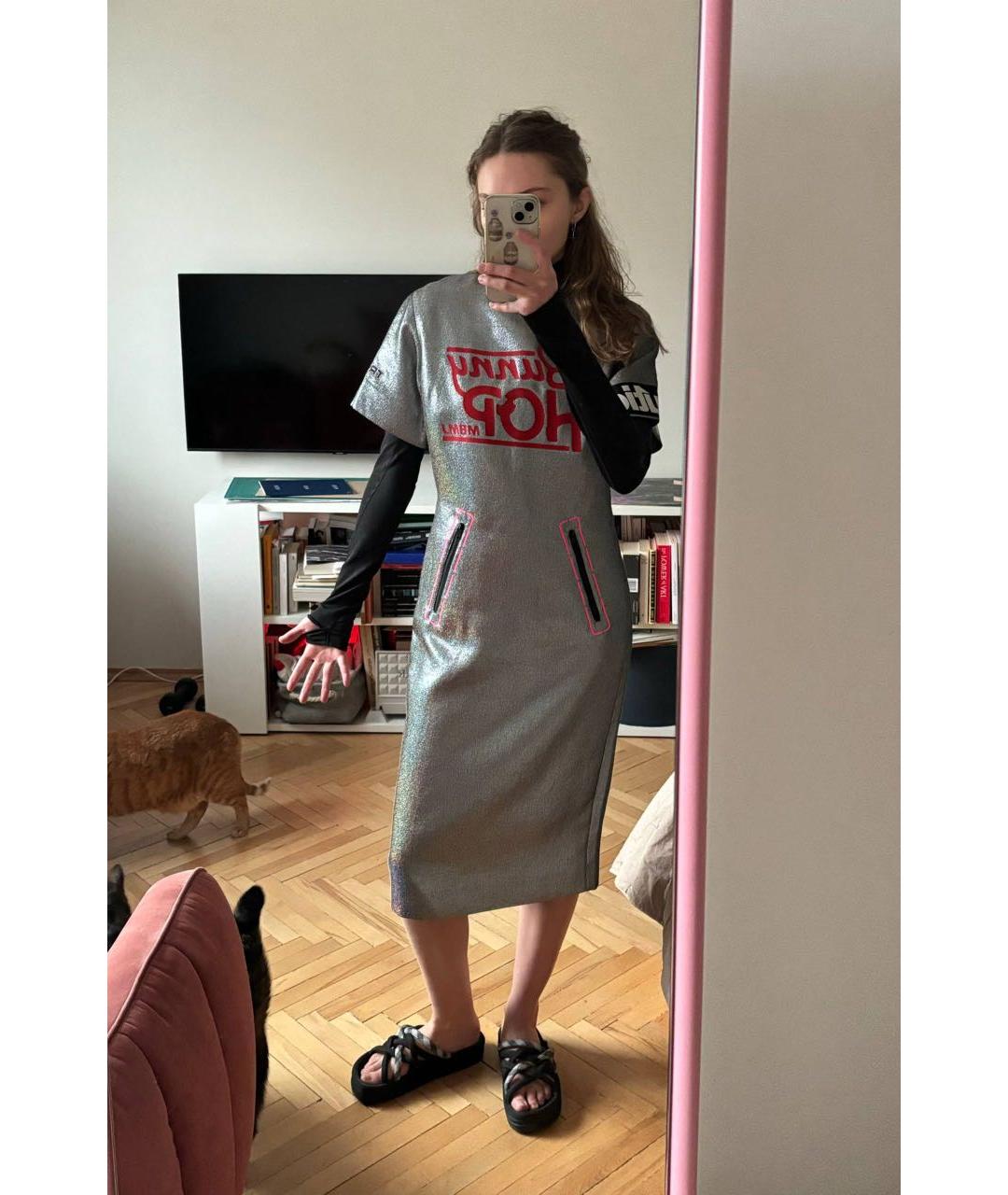 MARC BY MARC JACOBS Серебряное полиэстеровое повседневное платье, фото 7