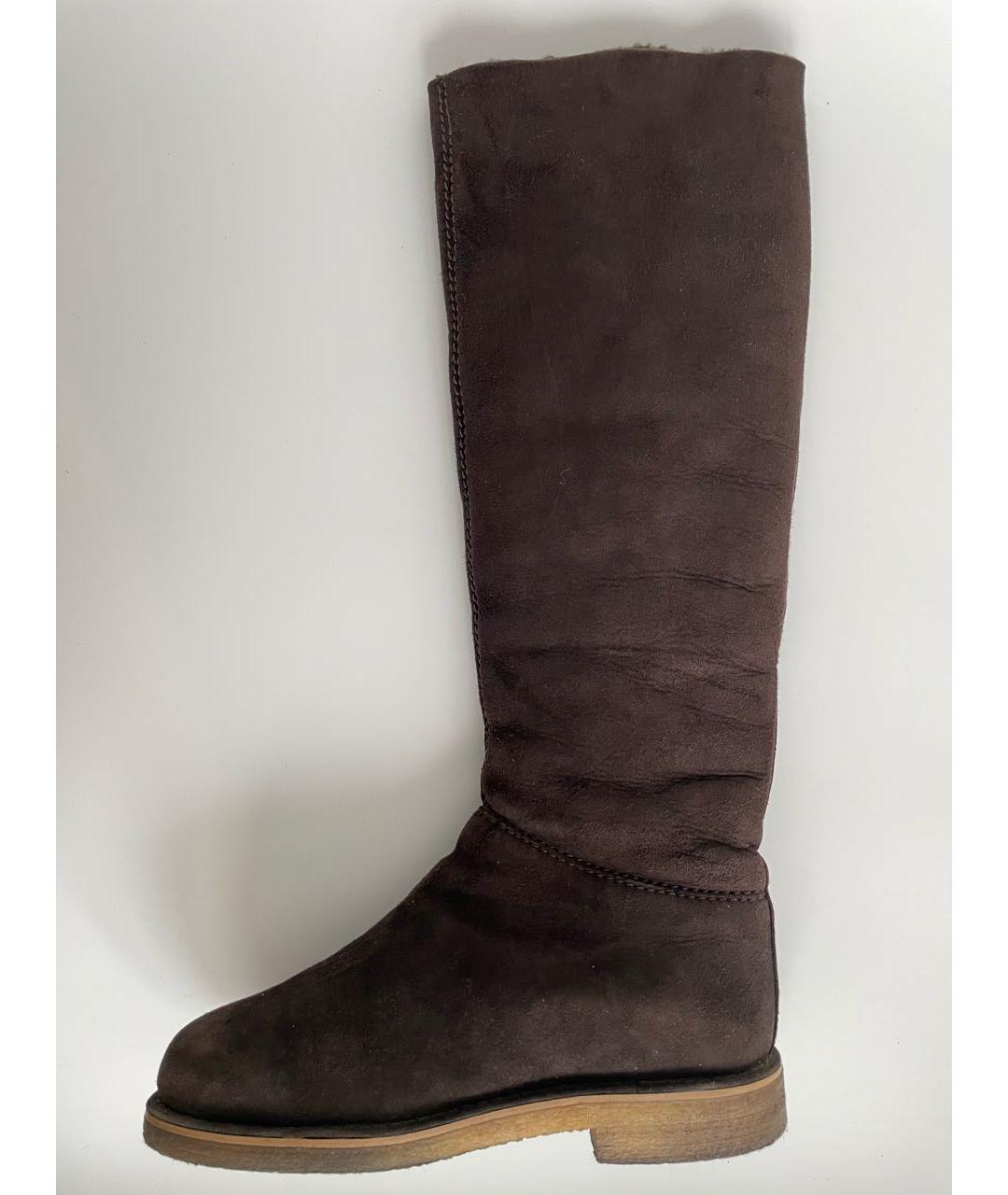 HERMES Коричневые замшевые сапоги, фото 2