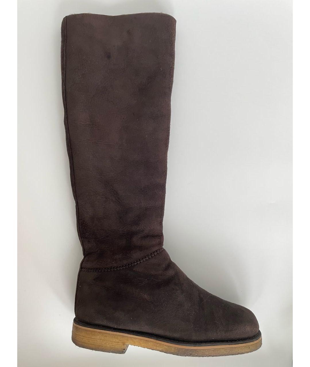 HERMES Коричневые замшевые сапоги, фото 9
