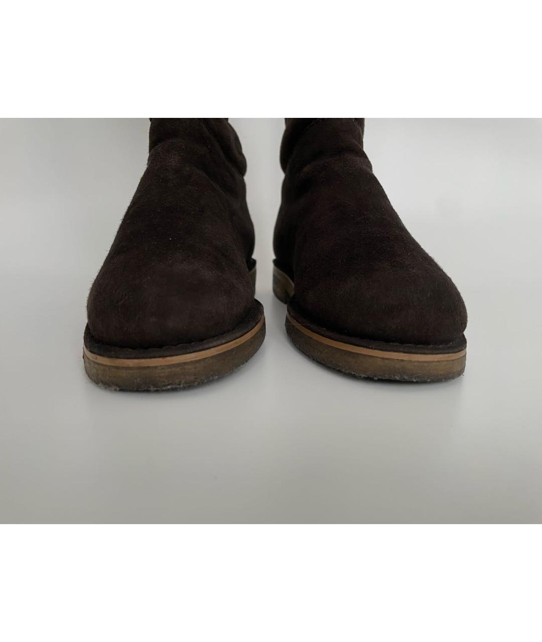 HERMES Коричневые замшевые сапоги, фото 7