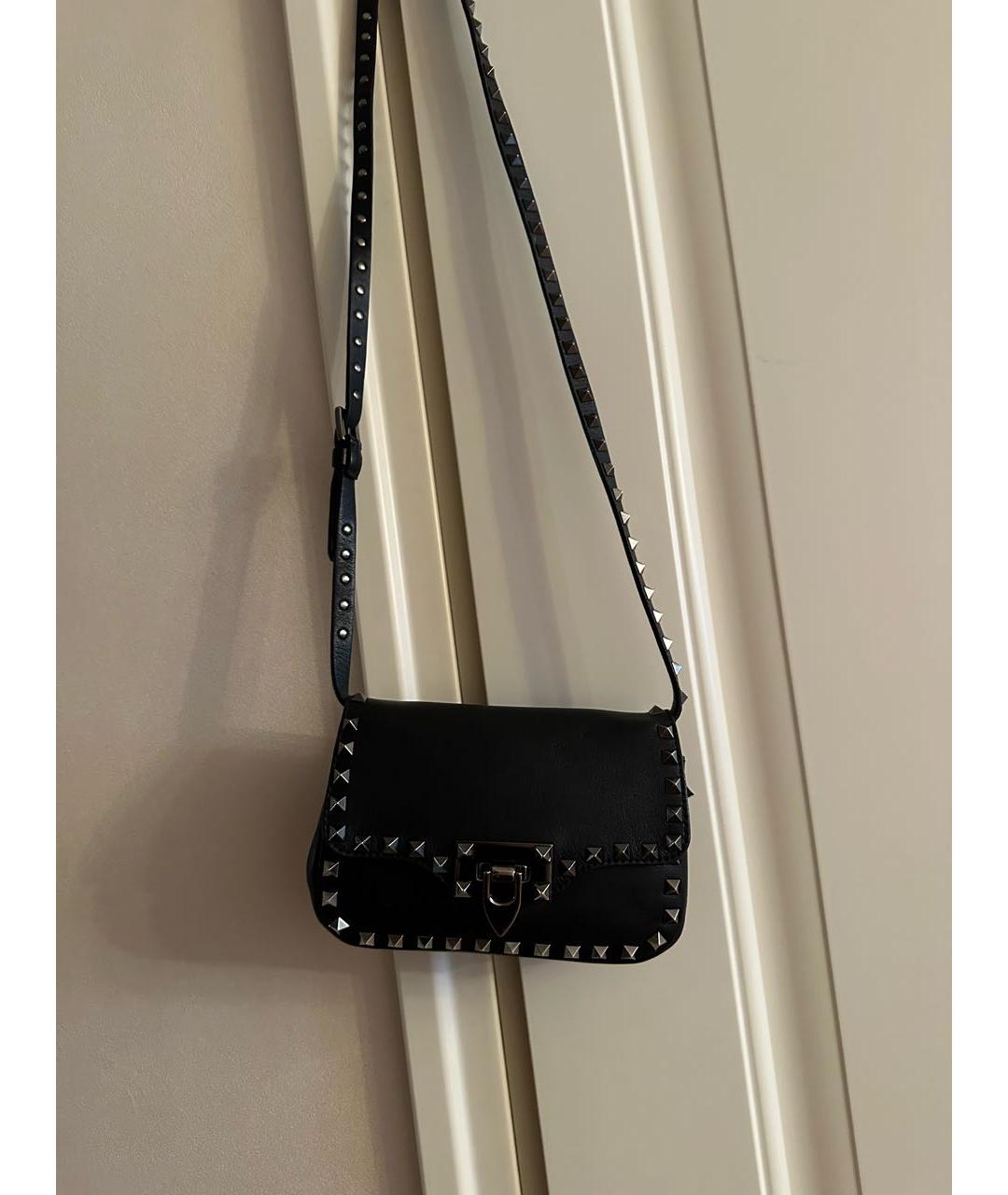VALENTINO Черная кожаная сумка через плечо, фото 3