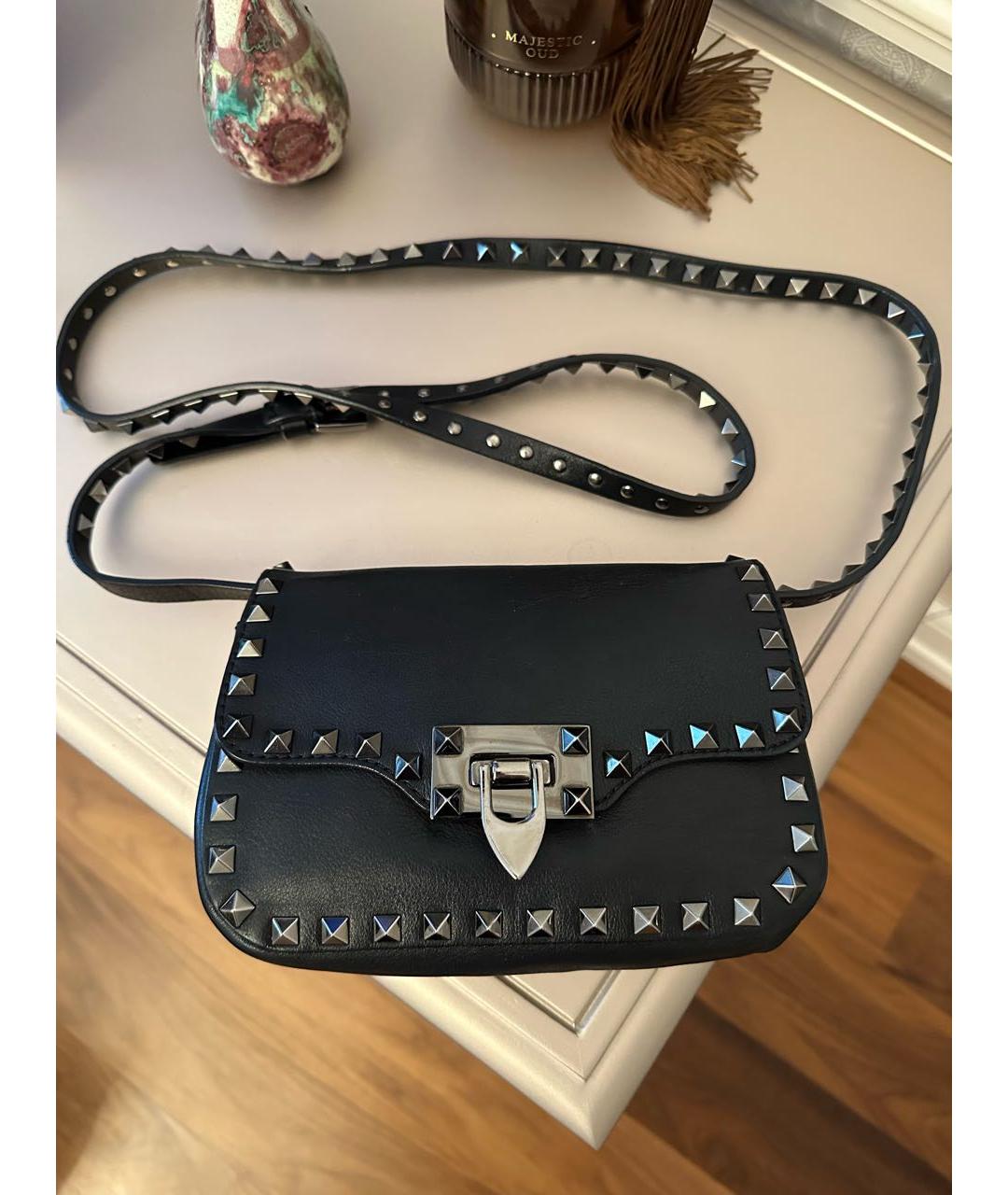 VALENTINO Черная кожаная сумка через плечо, фото 8