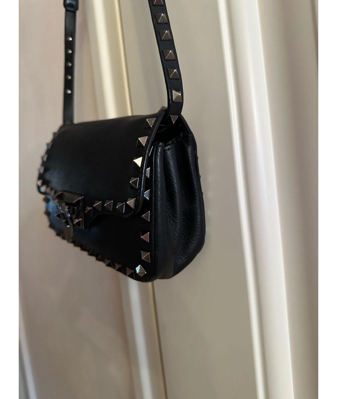 VALENTINO Черная кожаная сумка через плечо, фото 7