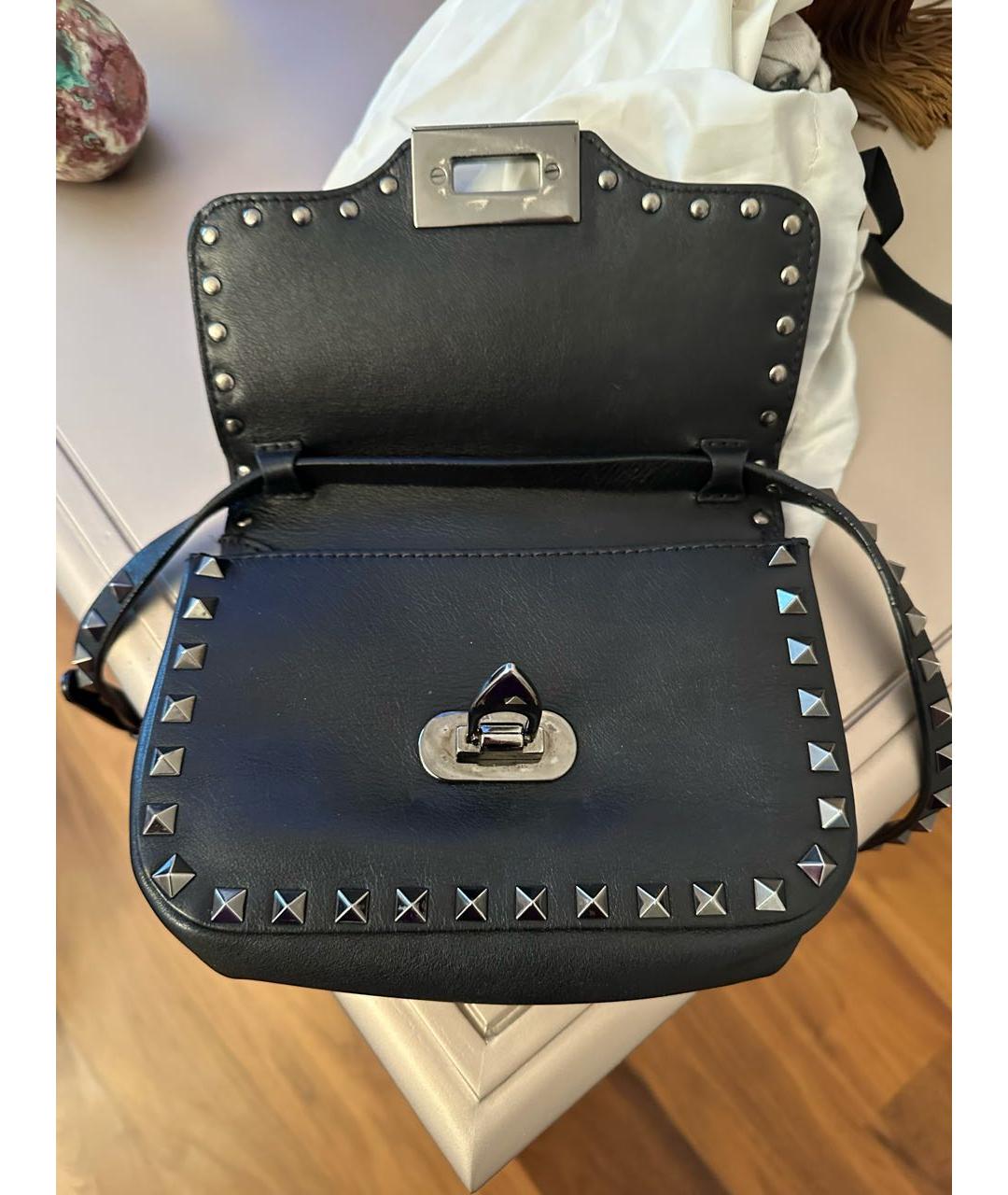 VALENTINO Черная кожаная сумка через плечо, фото 2