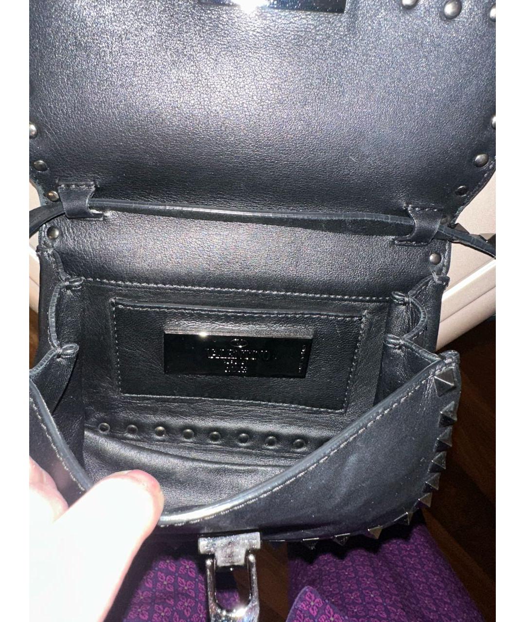 VALENTINO Черная кожаная сумка через плечо, фото 4
