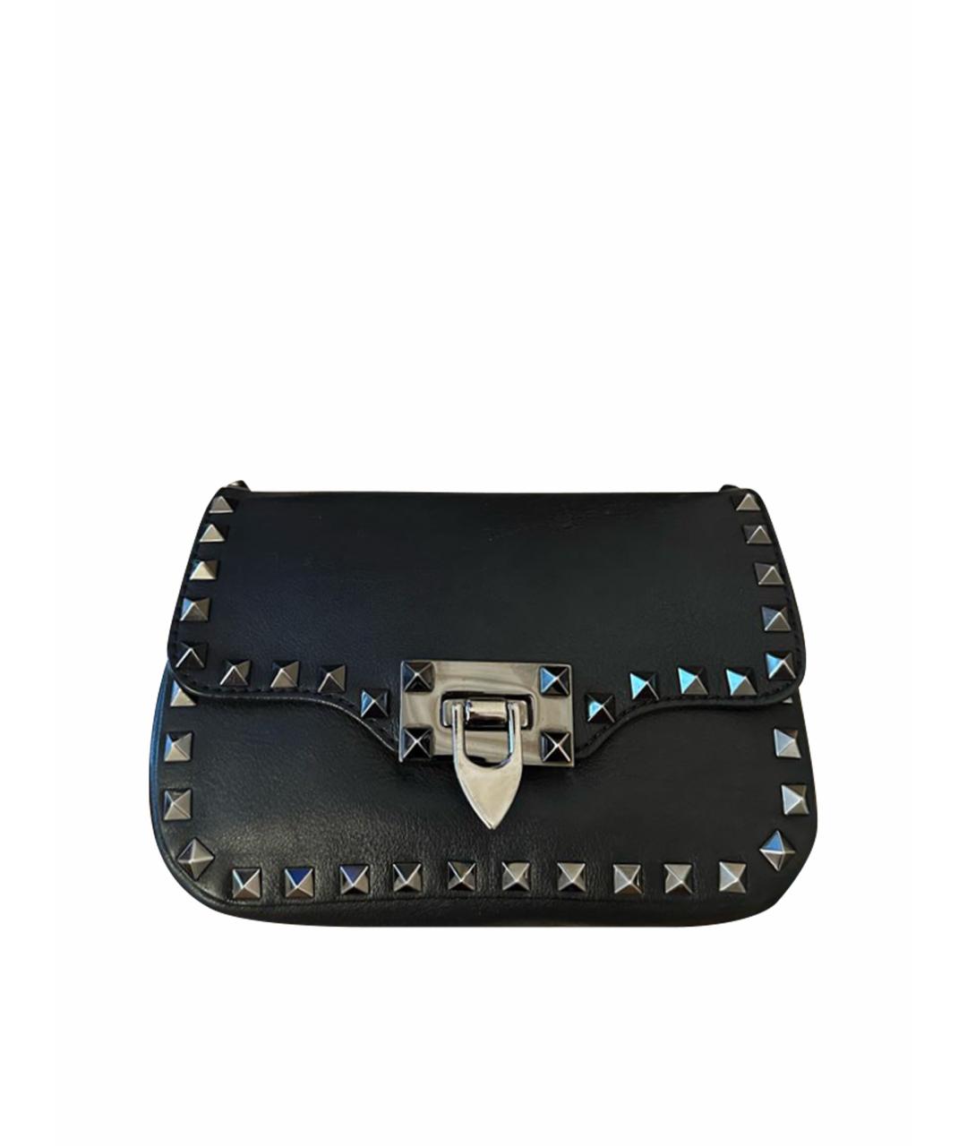 VALENTINO Черная кожаная сумка через плечо, фото 1