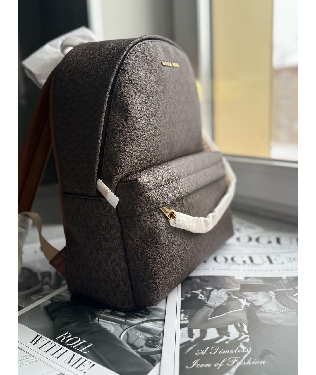 MICHAEL KORS Коричневый рюкзак из искусственной кожи, фото 7