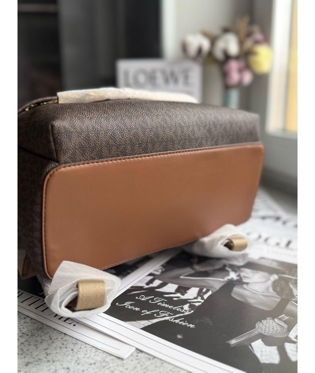 MICHAEL KORS Коричневый рюкзак из искусственной кожи, фото 6