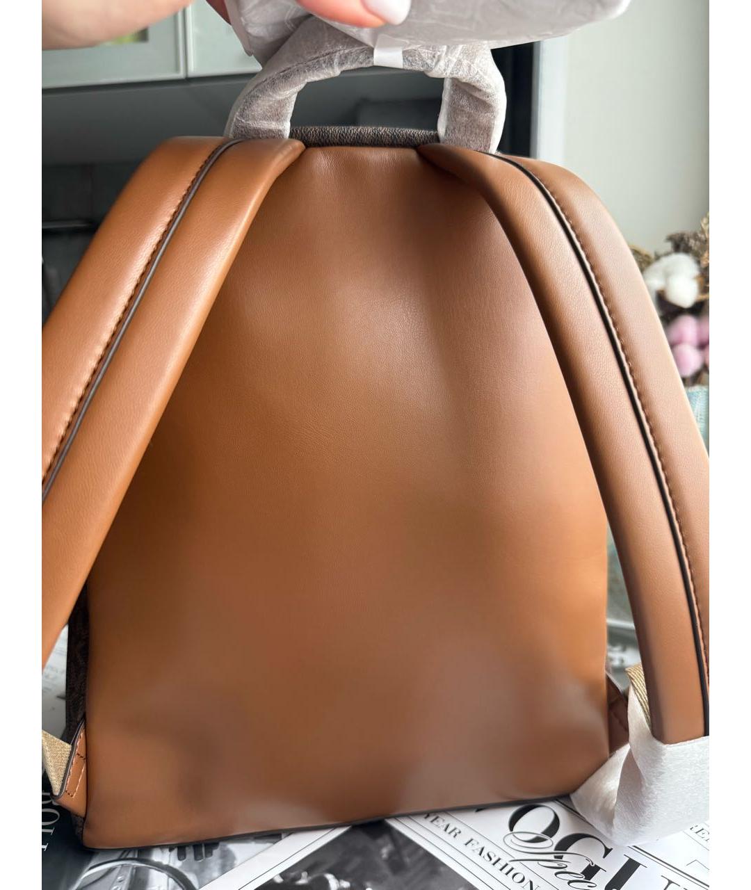 MICHAEL KORS Коричневый рюкзак из искусственной кожи, фото 5