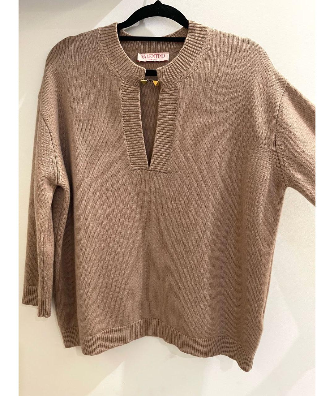 VALENTINO Бежевый кашемировый джемпер / свитер, фото 6