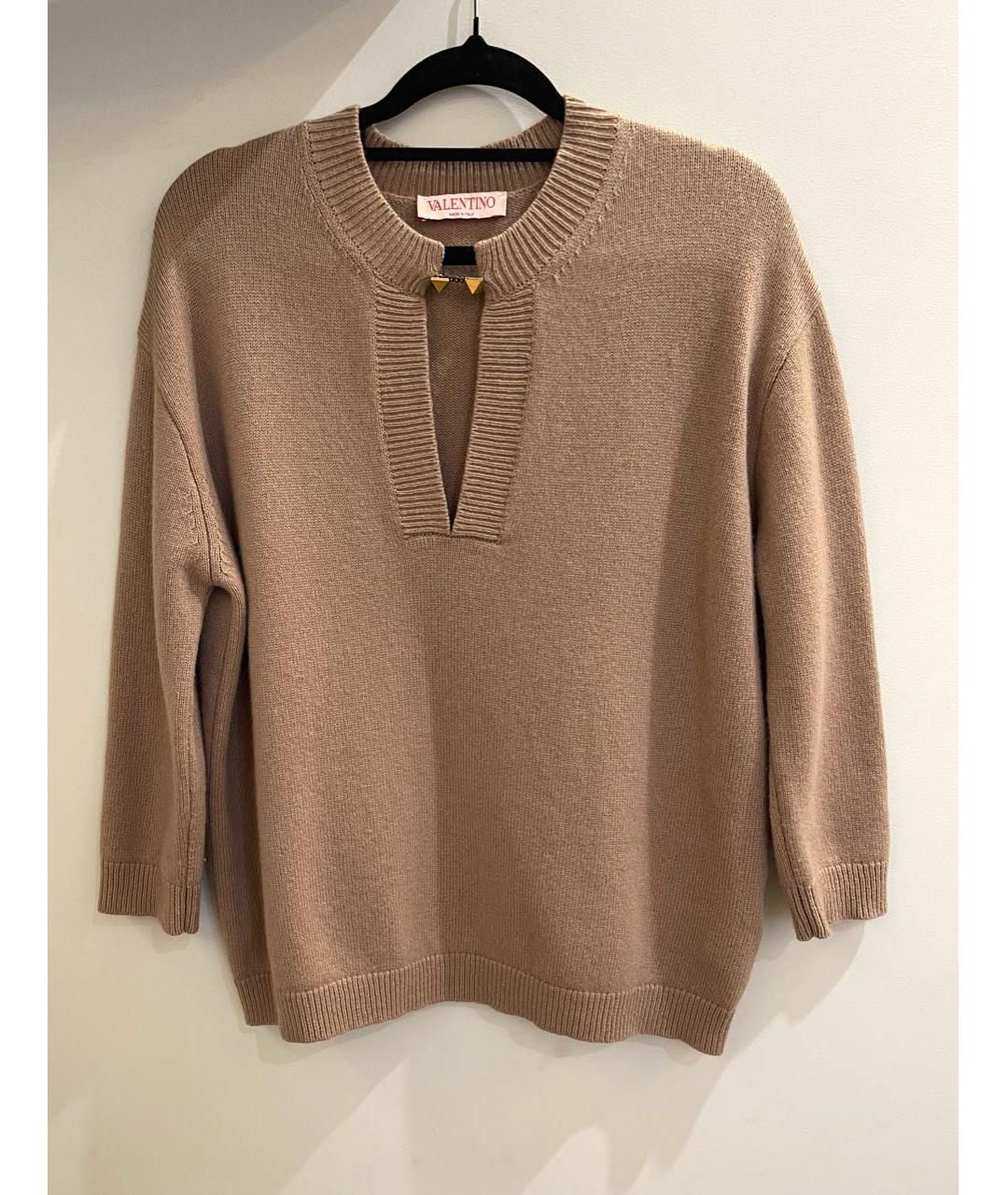 VALENTINO Бежевый кашемировый джемпер / свитер, фото 9