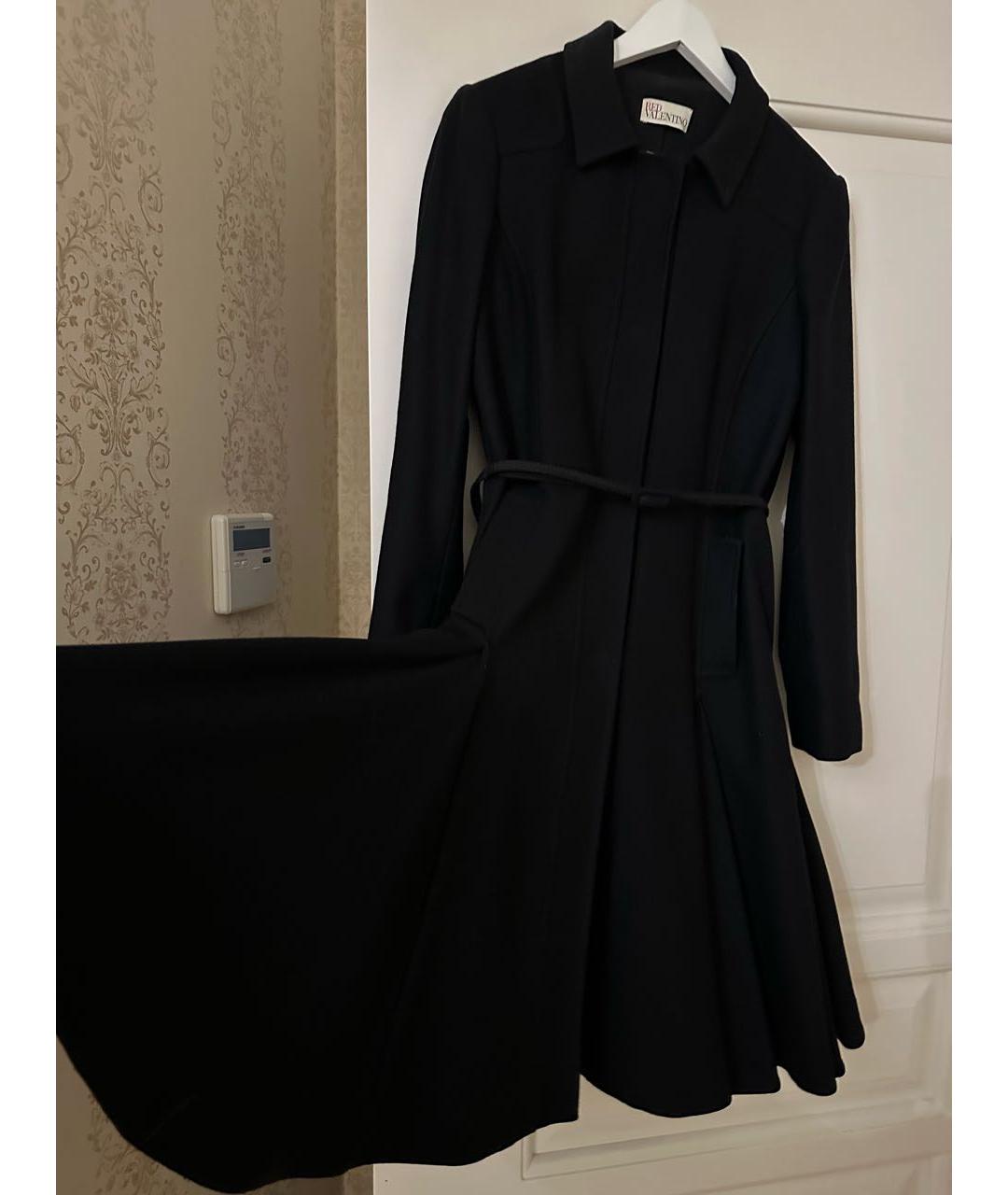 RED VALENTINO Черное шерстяное пальто, фото 3