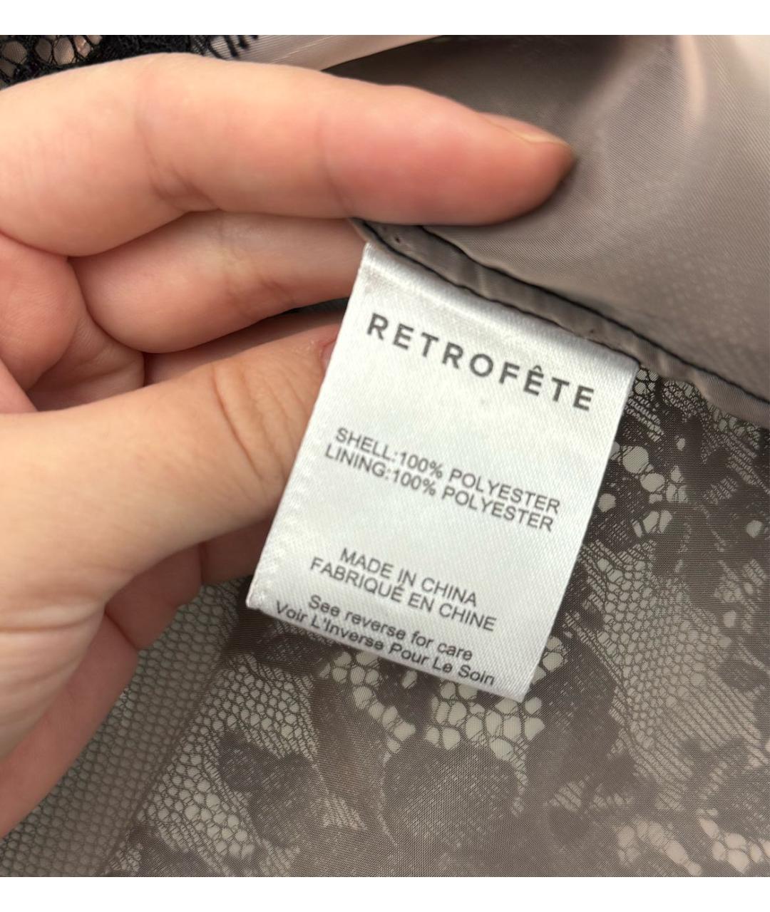 Retrofête Черное полиэстеровое коктейльное платье, фото 4