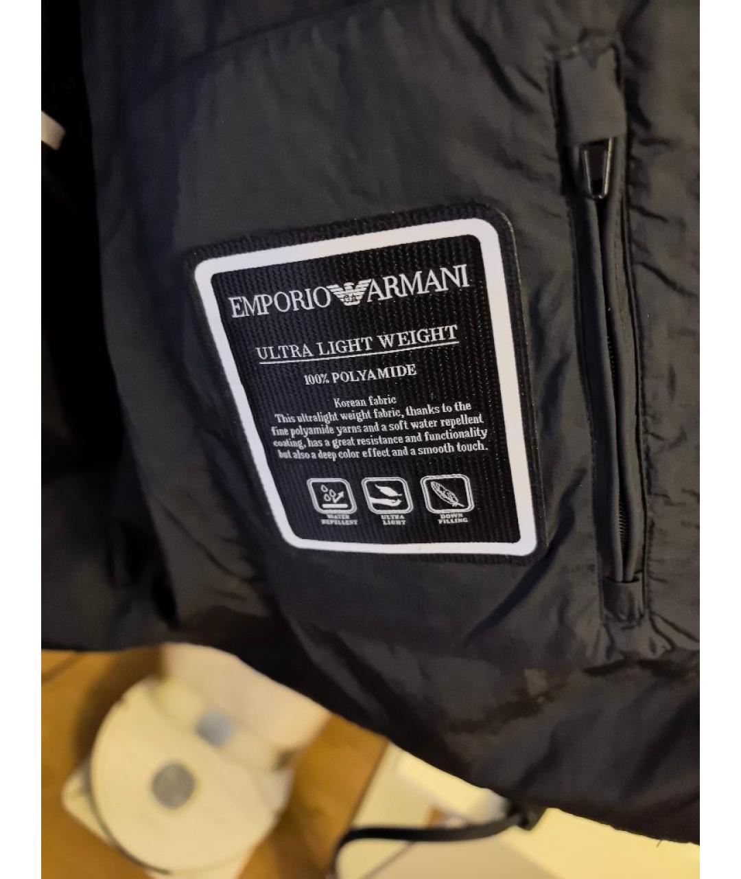 EMPORIO ARMANI Темно-синяя полиамидовая куртка, фото 7