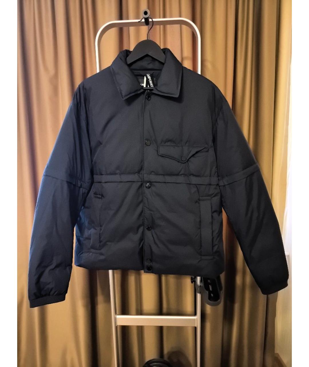 EMPORIO ARMANI Темно-синяя полиамидовая куртка, фото 9