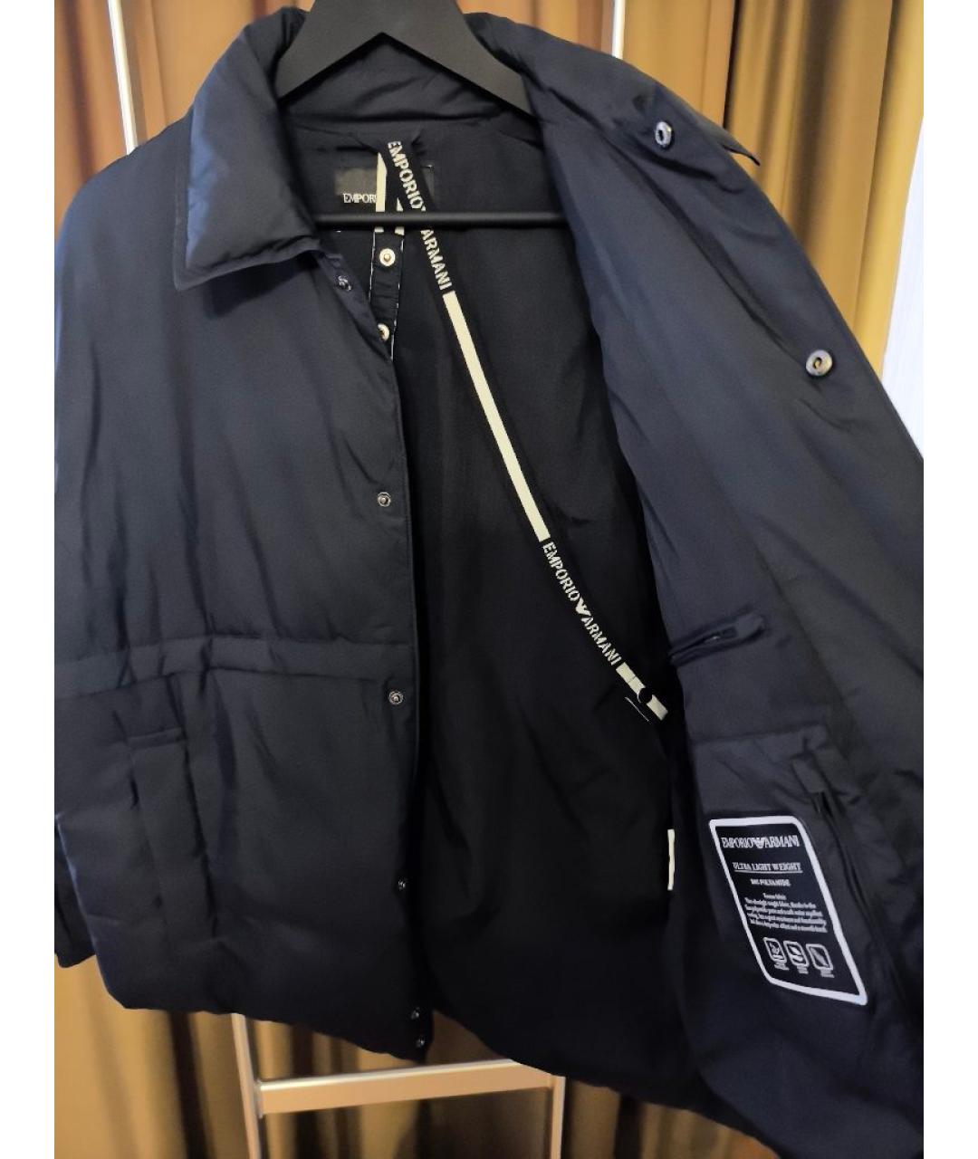 EMPORIO ARMANI Темно-синяя полиамидовая куртка, фото 5