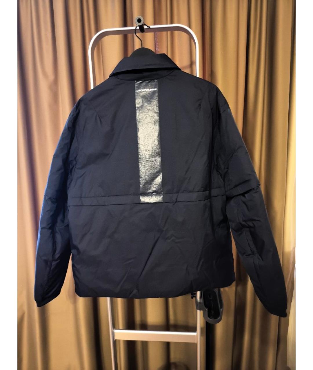 EMPORIO ARMANI Темно-синяя полиамидовая куртка, фото 2