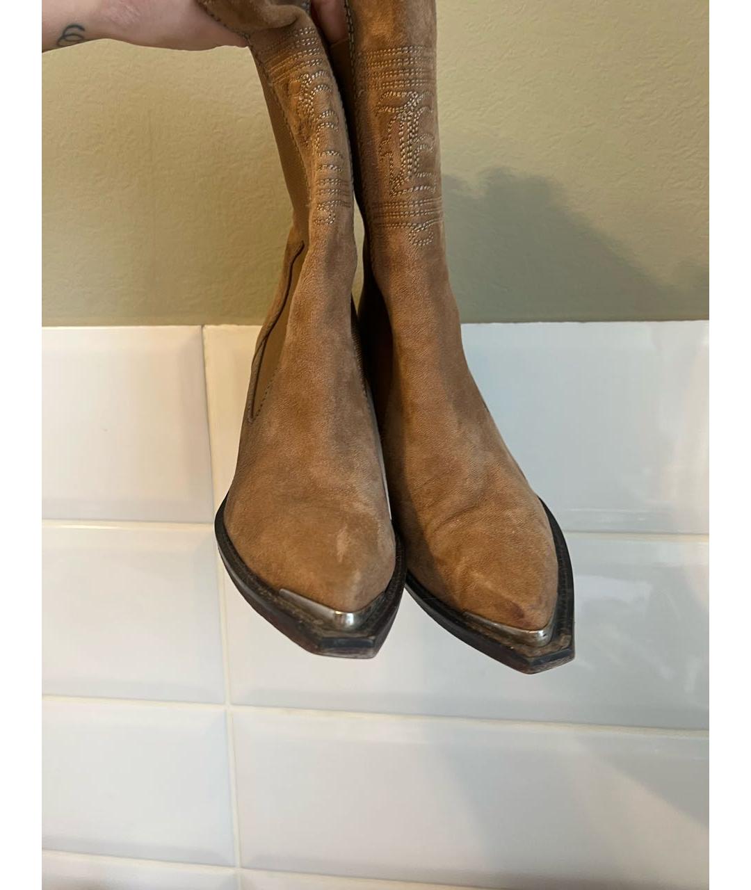 ERMANNO SCERVINO Коричневые замшевые полусапоги, фото 2