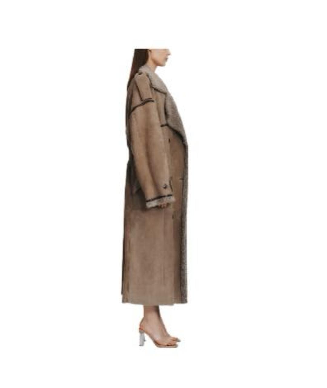 THE MANNEI Коричневая шерстяная дубленка, фото 4