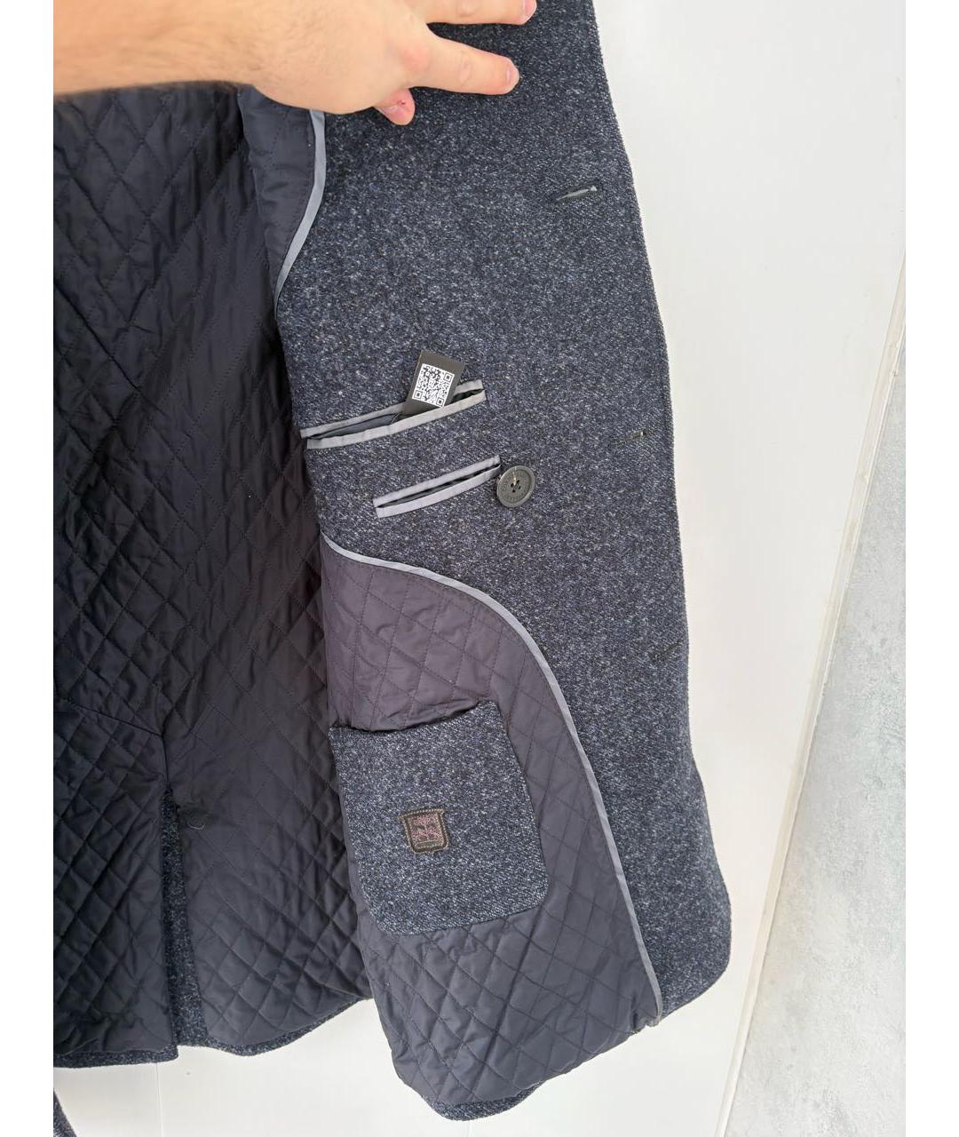 CORNELIANI Темно-синее шерстяное пальто, фото 5