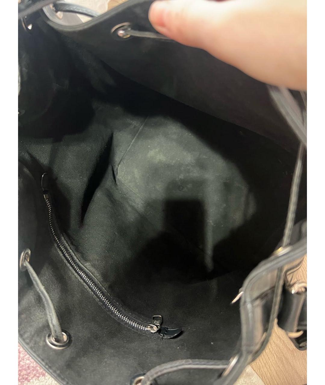 LOUIS VUITTON Черная кожаная сумка тоут, фото 4