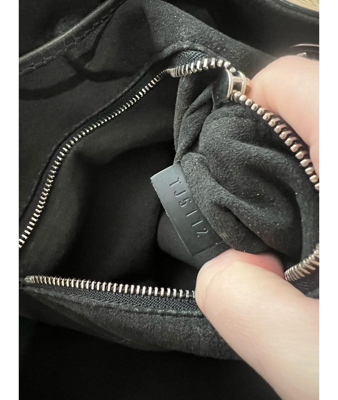 LOUIS VUITTON Черная кожаная сумка тоут, фото 5