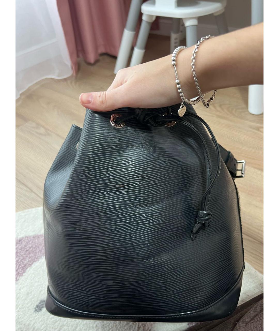 LOUIS VUITTON Черная кожаная сумка тоут, фото 2