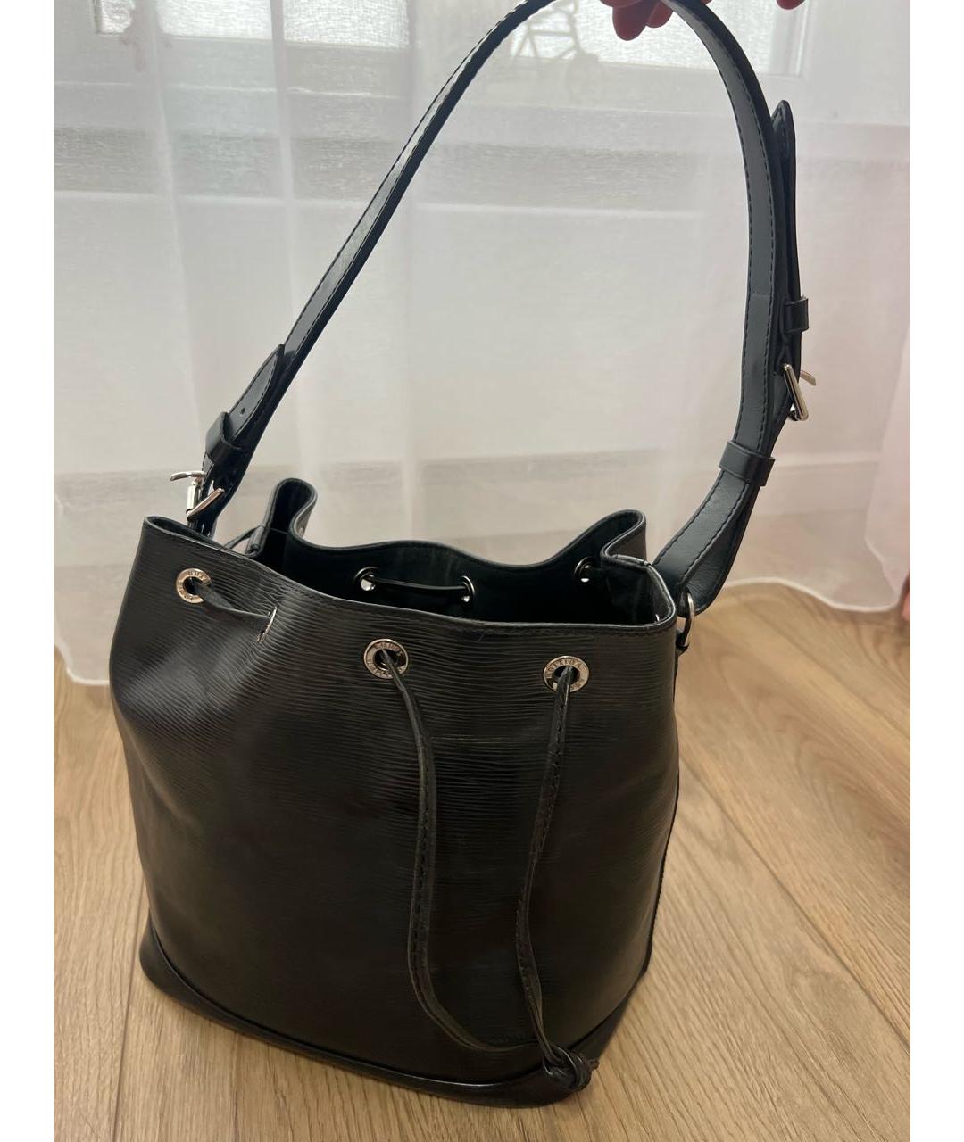 LOUIS VUITTON Черная кожаная сумка тоут, фото 7