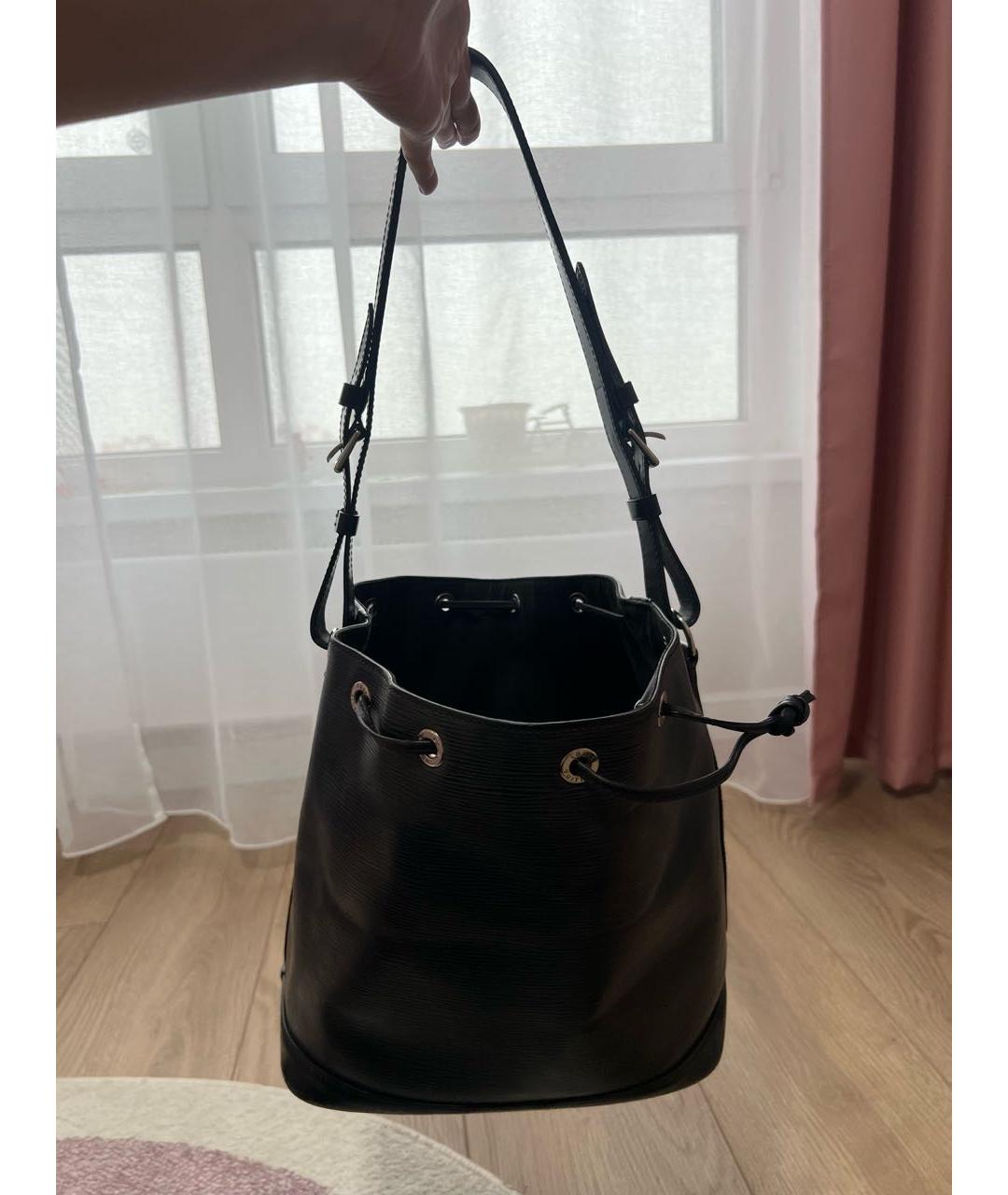 LOUIS VUITTON Черная кожаная сумка тоут, фото 3