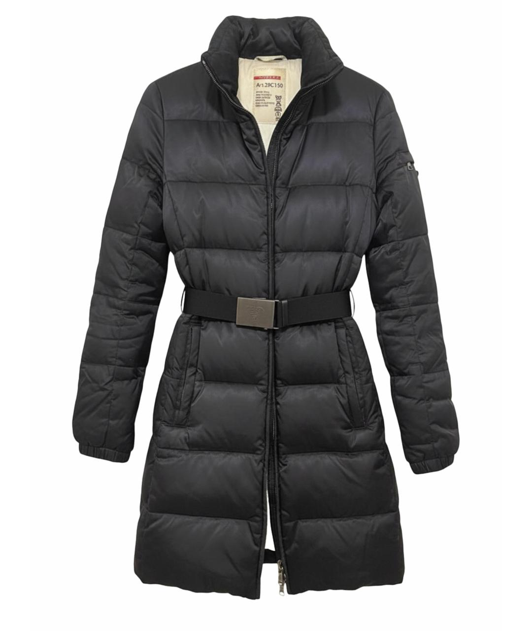 PRADA Черный полиэстеровый пуховик, фото 1