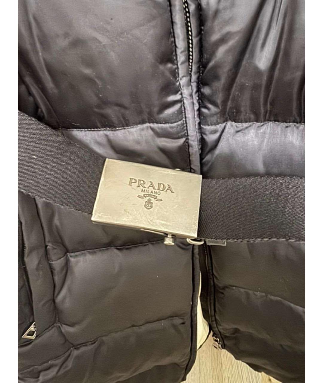 PRADA Черный полиэстеровый пуховик, фото 3