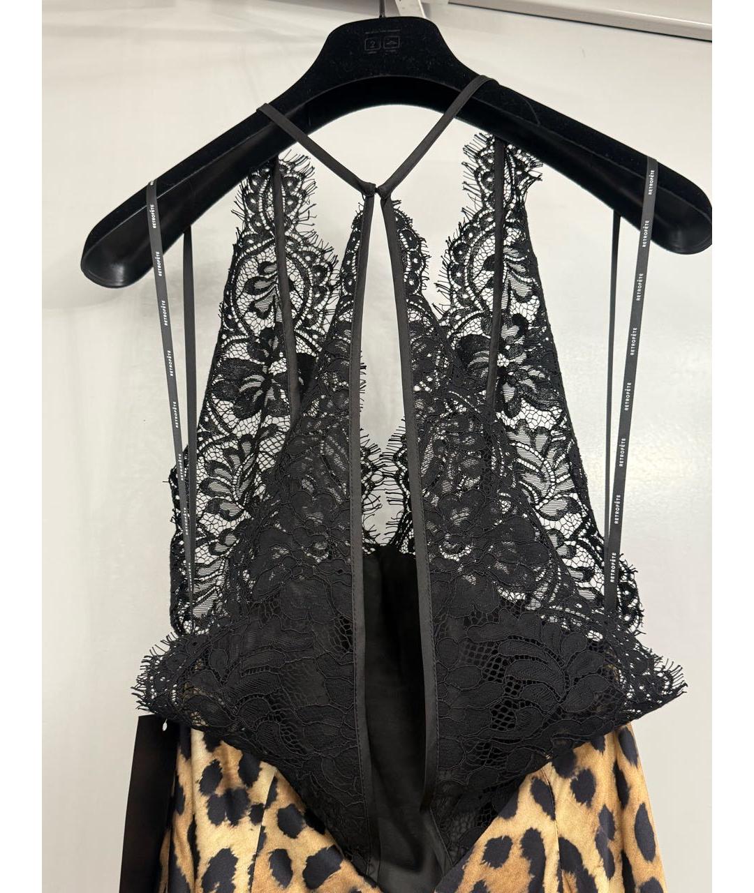 Retrofête Коричневое вискозное платье, фото 3