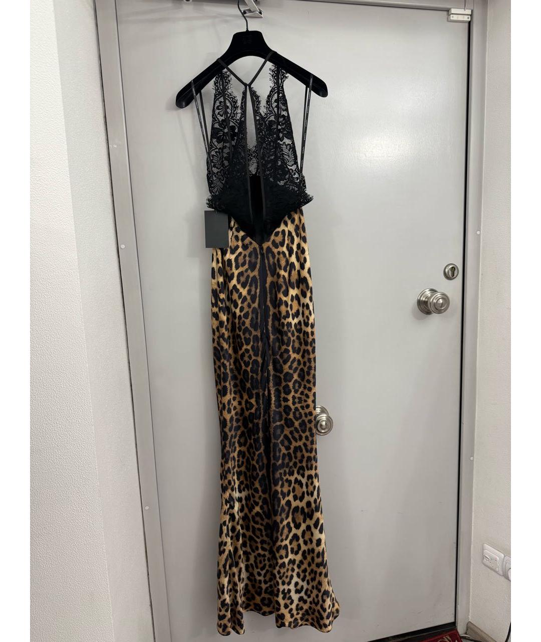 Retrofête Коричневое вискозное платье, фото 2