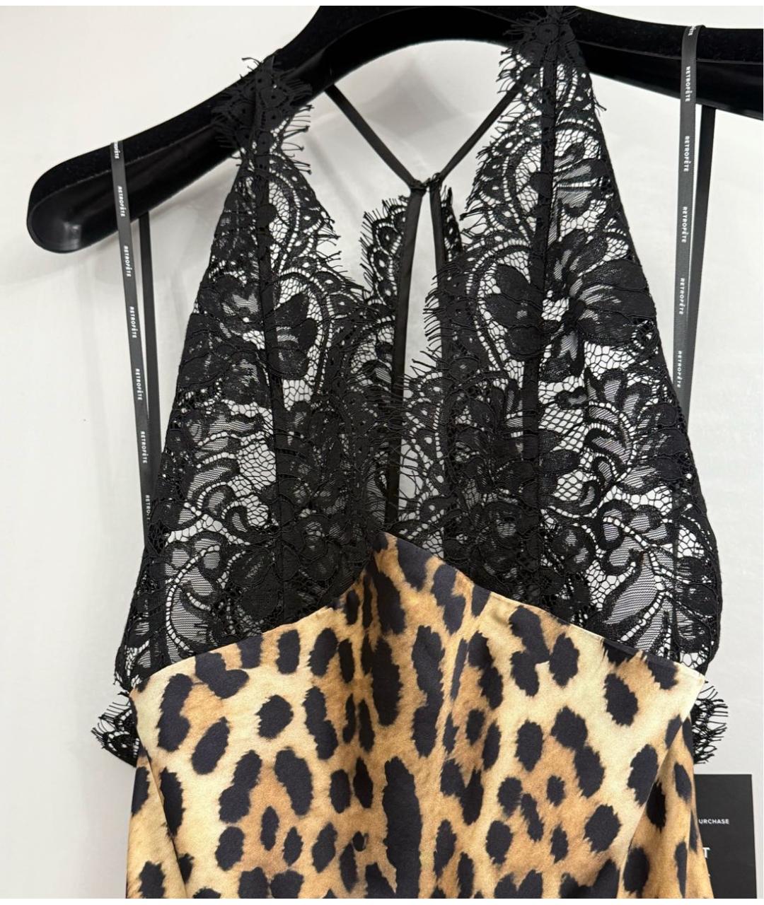 Retrofête Коричневое вискозное платье, фото 4