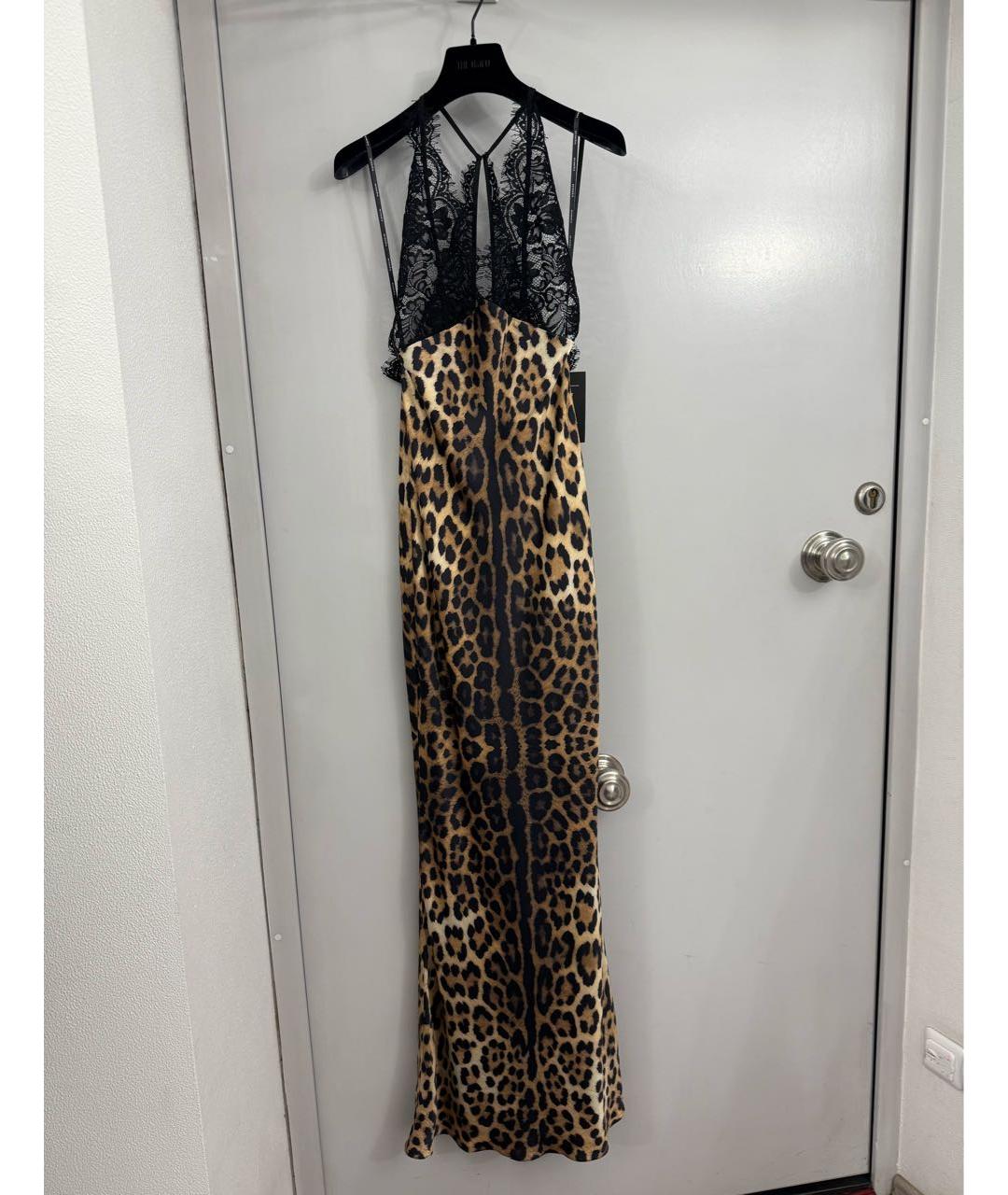 Retrofête Коричневое вискозное платье, фото 9