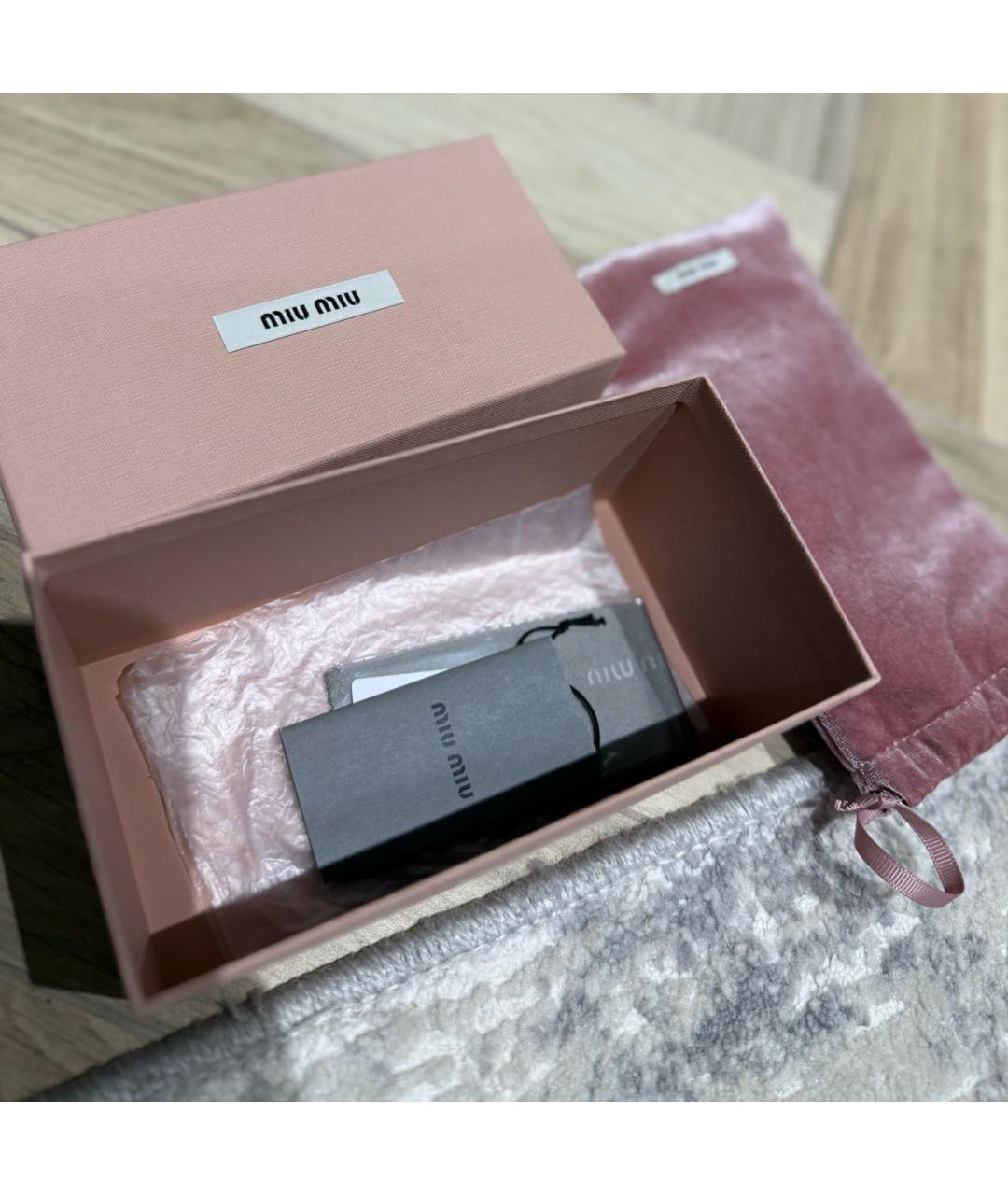 MIU MIU Золотые металлические солнцезащитные очки, фото 4