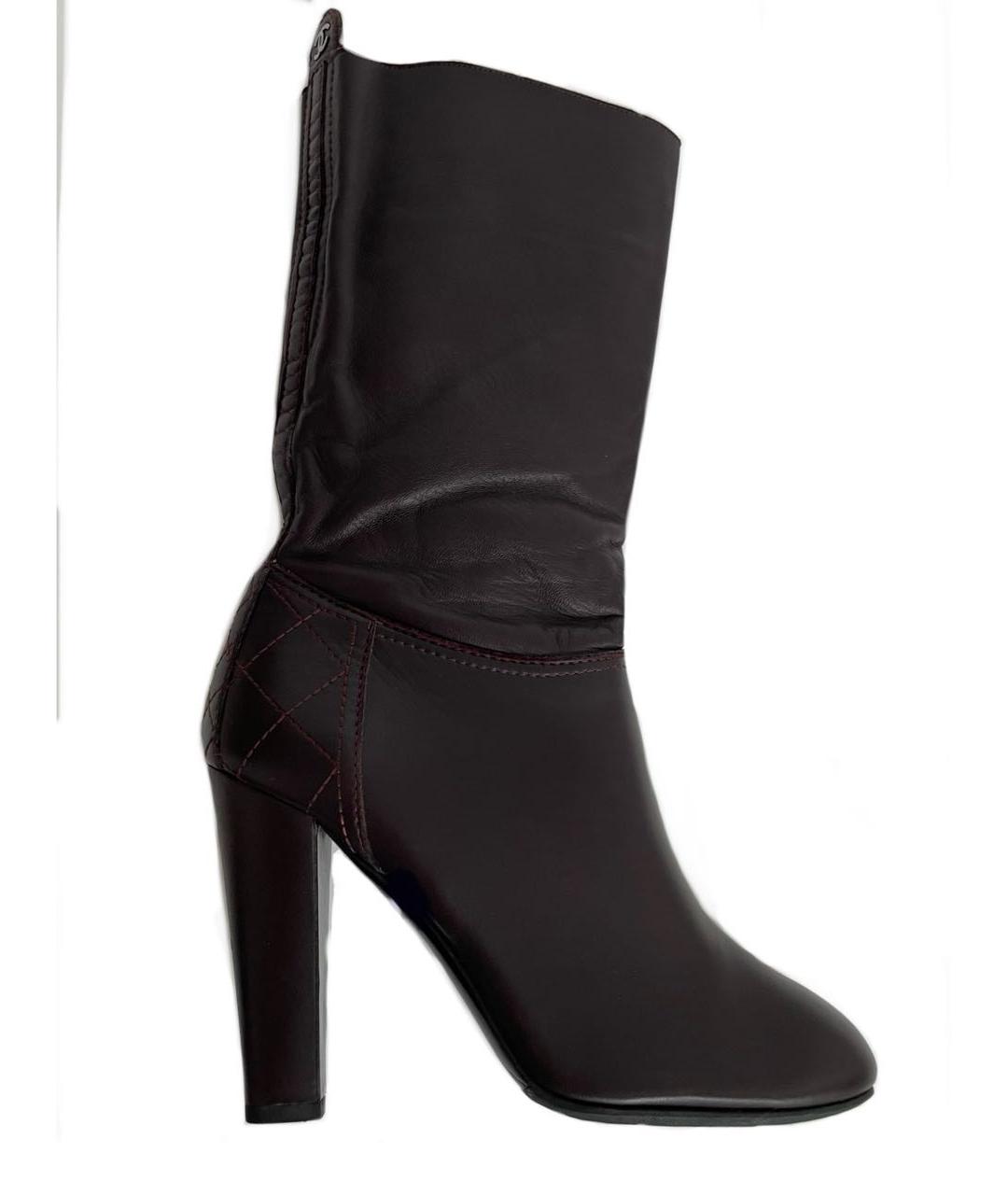 CHANEL Фиолетовые кожаные полусапоги, фото 9