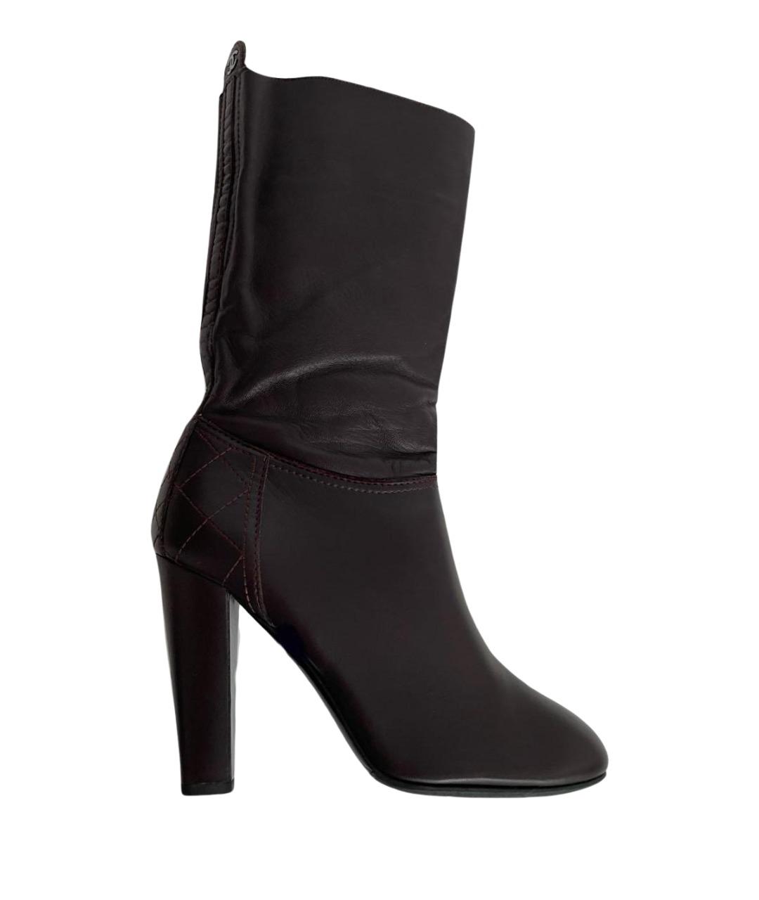 CHANEL Фиолетовые кожаные полусапоги, фото 1