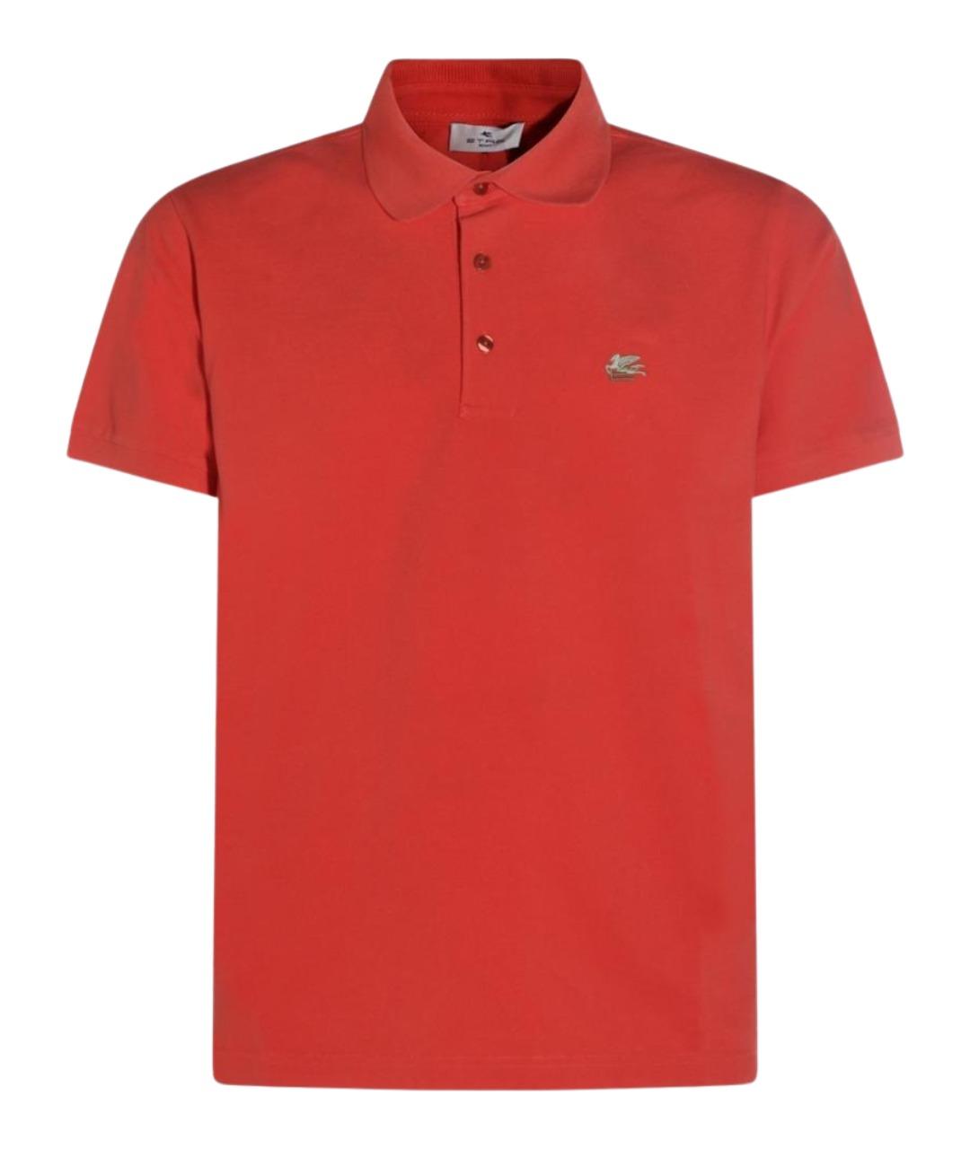 ETRO Красное хлопковое поло с коротким рукавом, фото 1