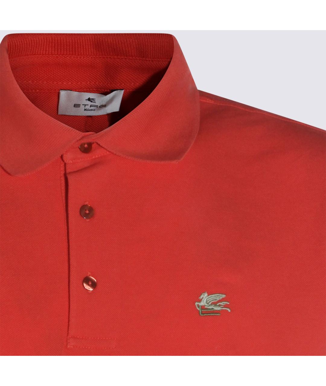 ETRO Красное хлопковое поло с коротким рукавом, фото 3