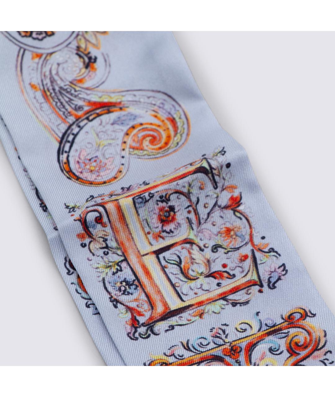 ETRO Голубой шелковый шарф, фото 2