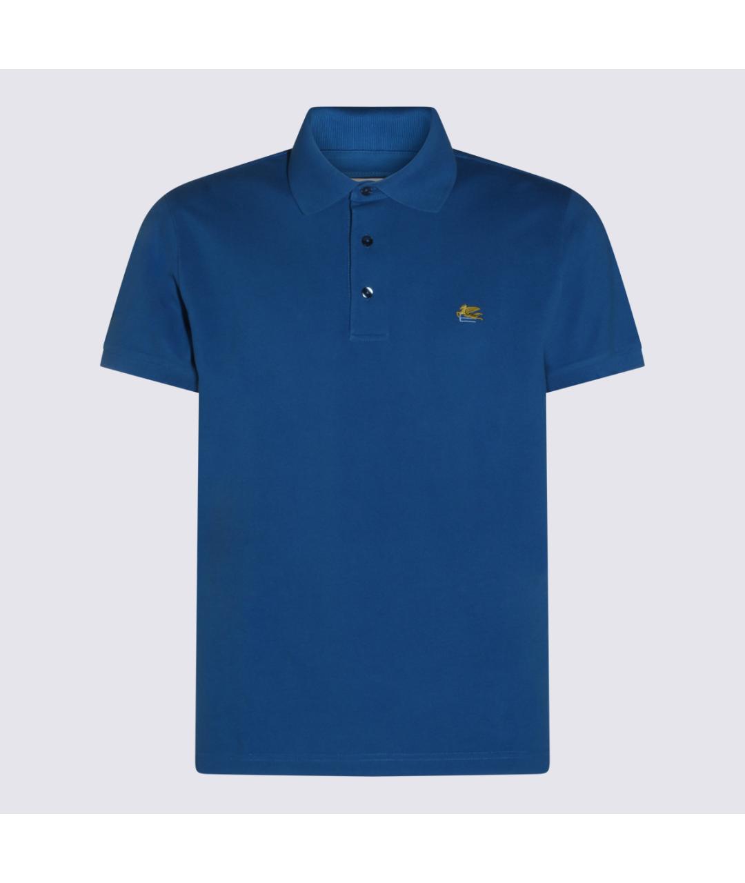 ETRO Синее хлопковое поло с коротким рукавом, фото 4