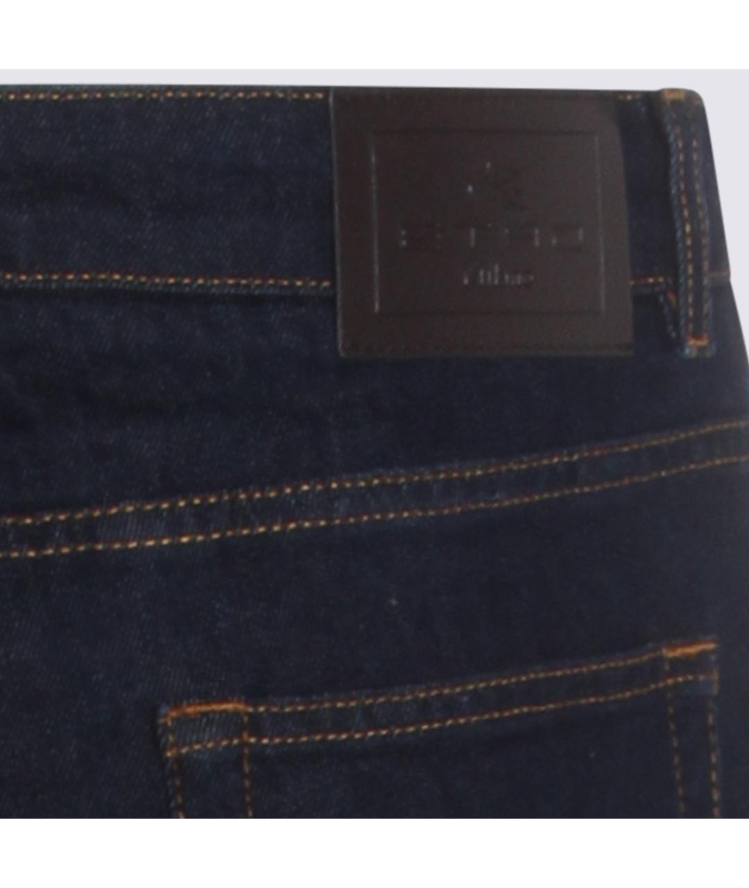 ETRO Синие хлопковые прямые джинсы, фото 3