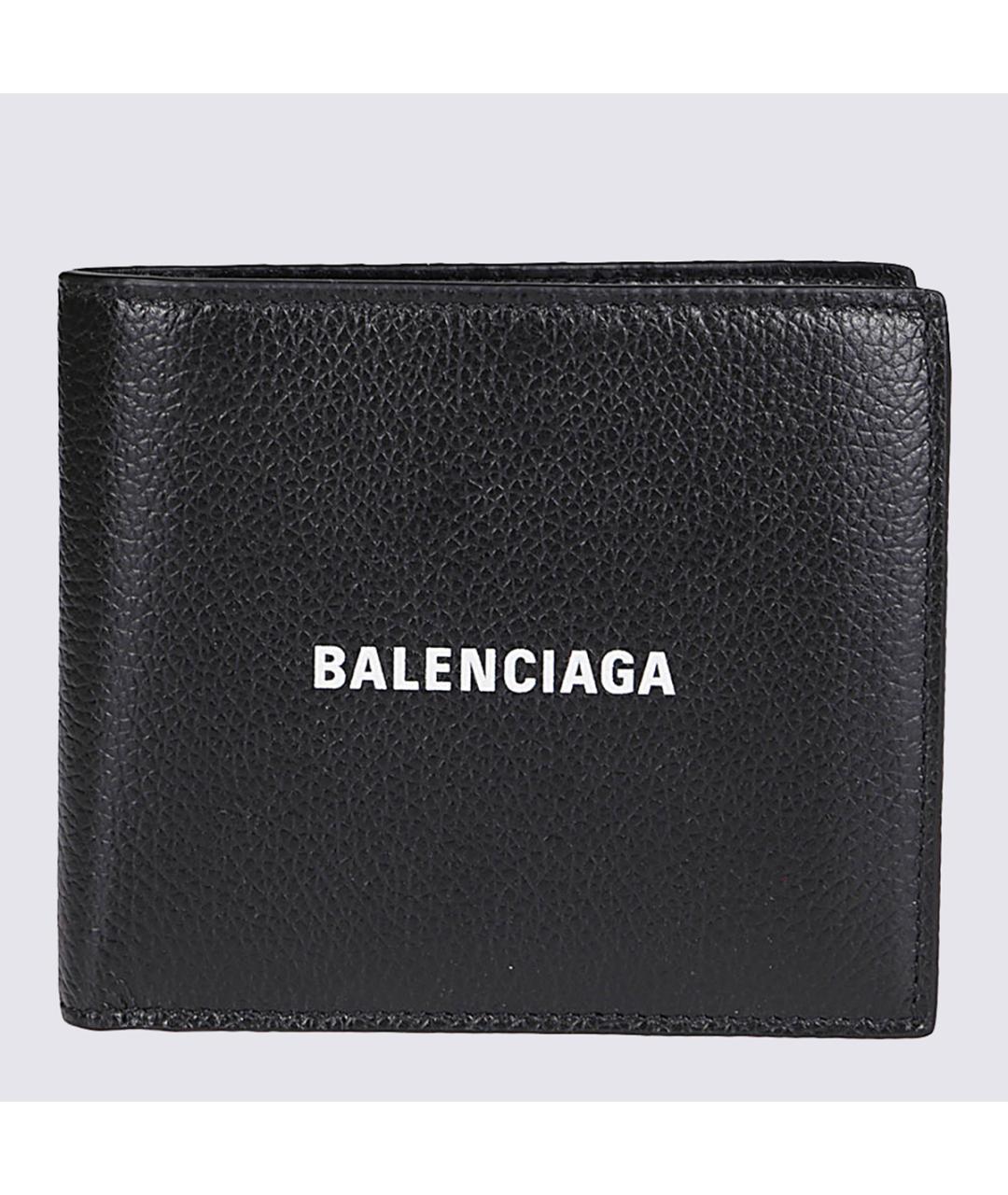 BALENCIAGA Черный кожаный кошелек, фото 4