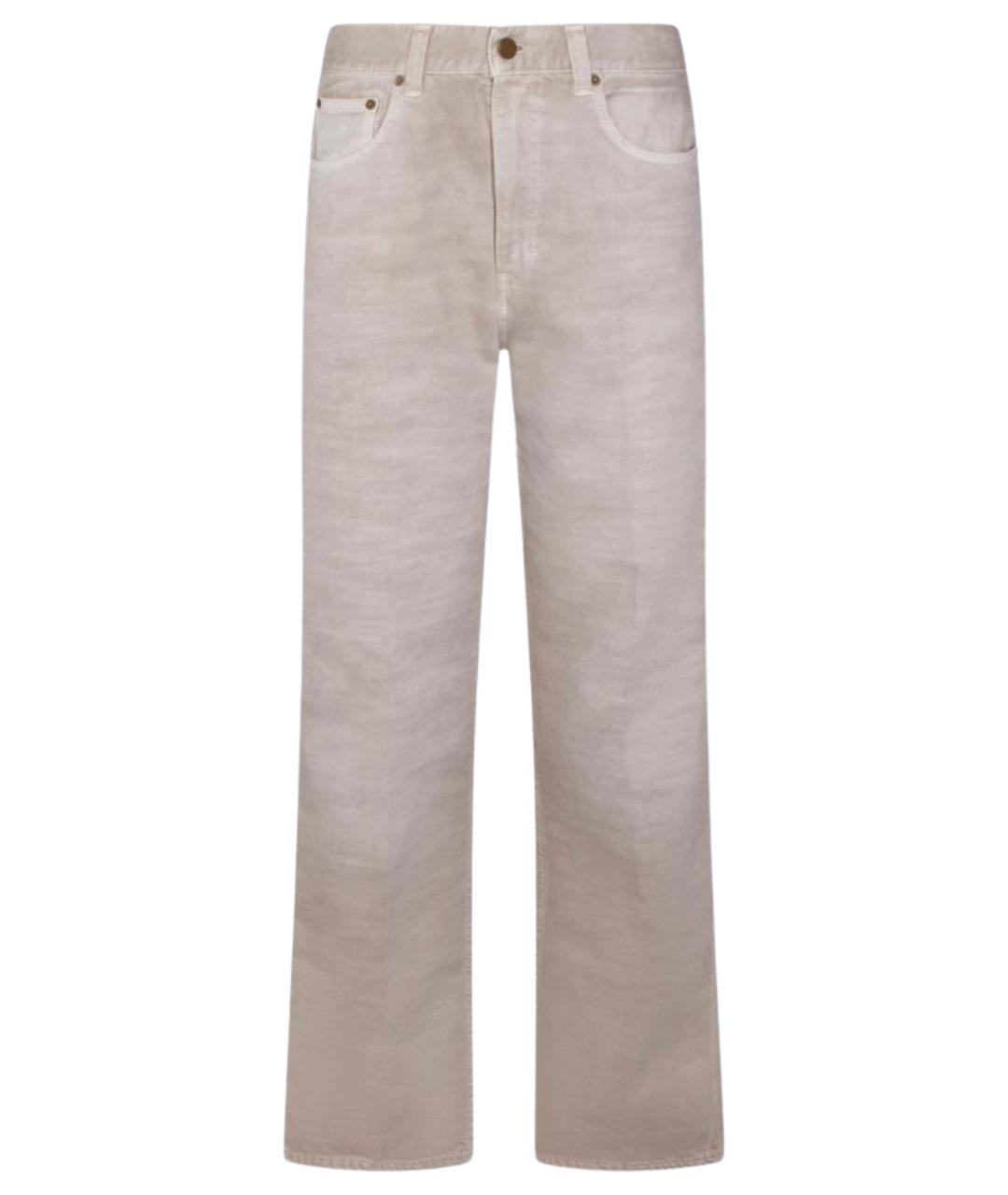 HAIKURE Бежевые хлопковые прямые джинсы, фото 1