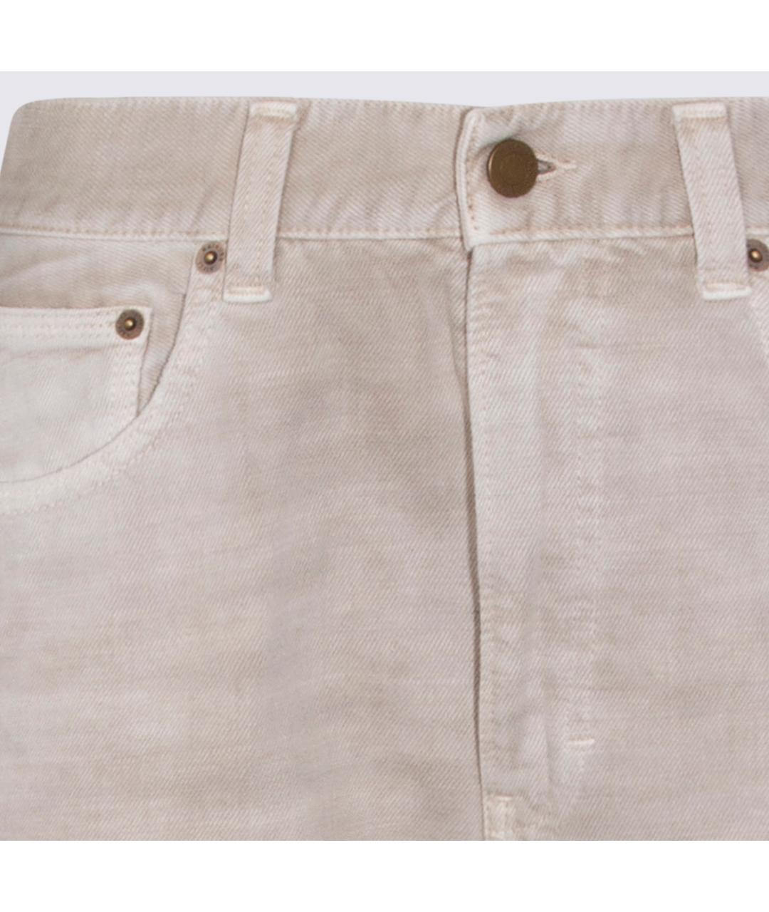 HAIKURE Бежевые хлопковые прямые джинсы, фото 3