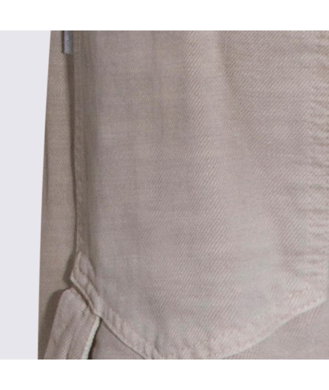 HAIKURE Бежевые хлопковые прямые джинсы, фото 4