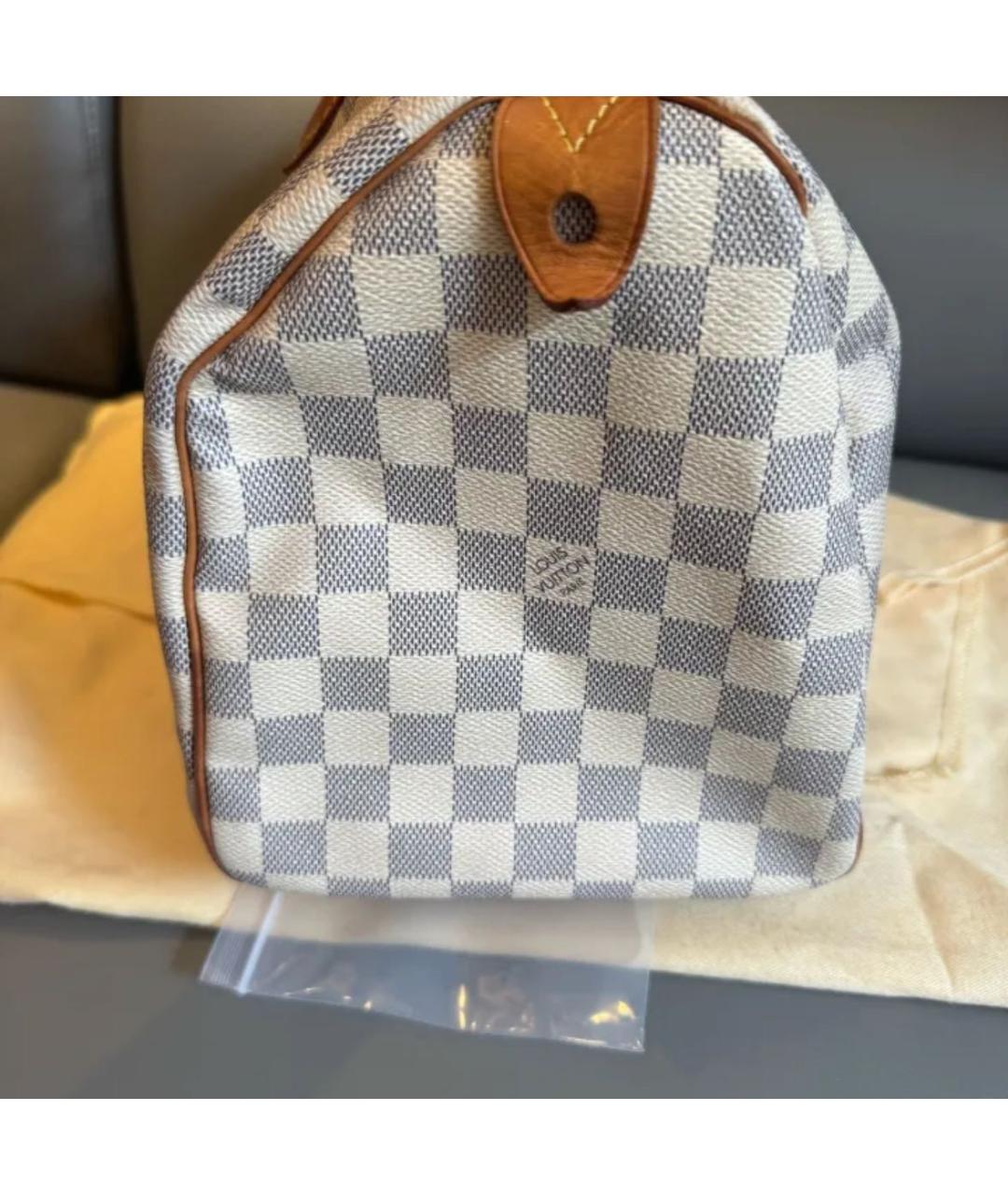 LOUIS VUITTON Белая кожаная сумка с короткими ручками, фото 4